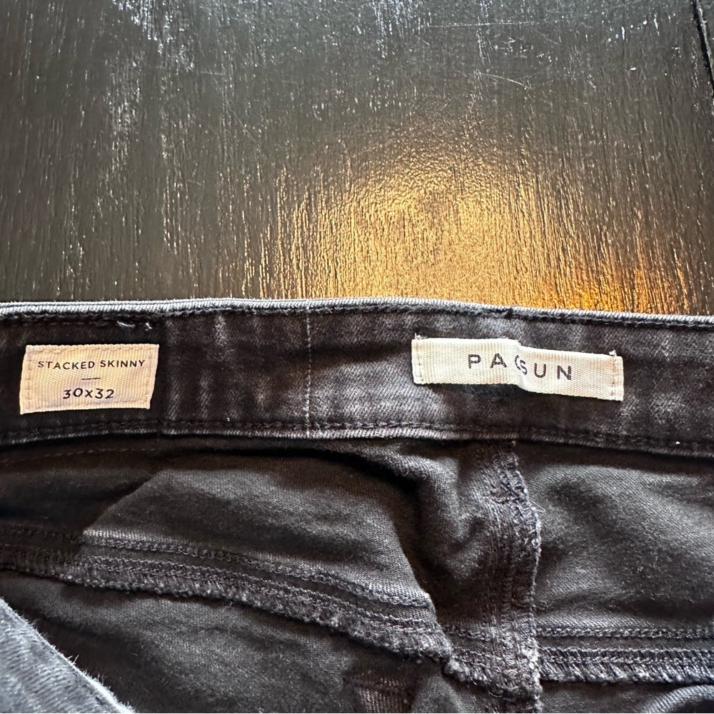 Pacsun 30x32 Relaxed Skinny Black Denim Worn In Jeans Project piece emo work Pan - Picture 5 of 8